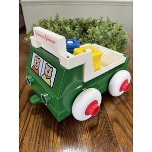 Stack & Dump Truck with 10 Shapes - 1983 Johnson & Johnson Vintage Plastic Toy